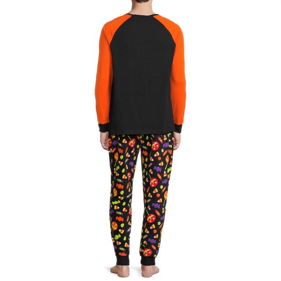 Mens Way to Celebrate HALLOWEEN Skeleton Candy Pajama Set Size Med Large NWT - Picture 2 of 3